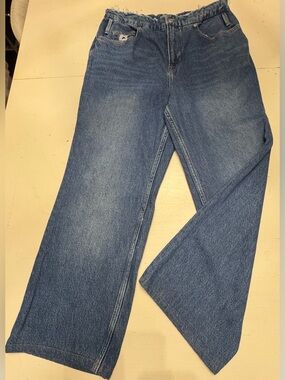 Good American GOOD ’90s RELAXED JEANS GFXCULB859 Medium BLUE541 Raw Waist Band